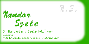 nandor szele business card